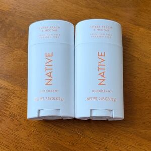 NWT Native Sweet Peach & Nectar Deodorant Set of 2